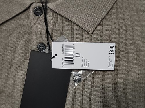 Magaschoni Wool Blend Long Sleeve Polo Shirt Men's Medium Casual Dress Pullover - Picture 3 of 3