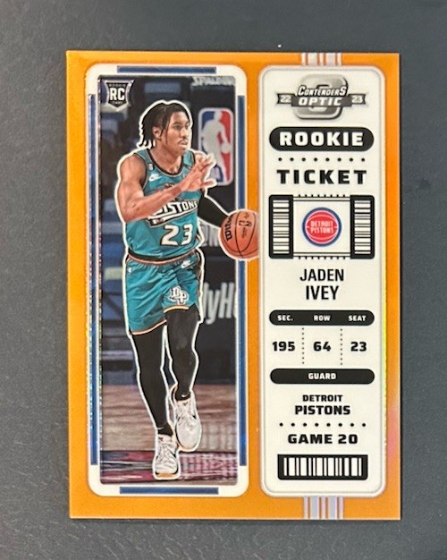 2022-23 Contenders Optic Jaden Ivey Rookie Ticket #24 Orange Prizm RC /49