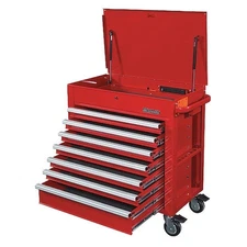 Westward 55Nj78 Westward Tool Utility Cart, 7-Drawers, Powder Coated Red, 36" W