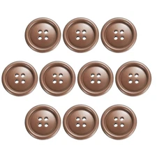 10pcs Sewing Button 25m 4 Holes Resin Round Craft Buttons, Light Brown