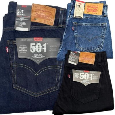 Levis  501 Herren Denim Jeans Original Fit Unterteil Straight Leg Hose Jeans NEU