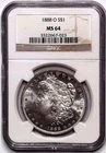 1888-O Morgan Silver Dollar NGC MS 64 better date Blast White