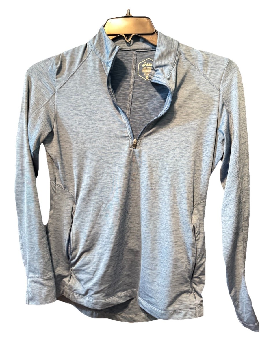 Asics Women's Half Zip SZ S Blue Pockets RN#83394 | eBay