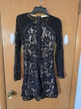 Everleigh Black Floral Lace Knee Length Dress Size Medium. 