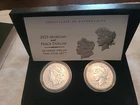 2023-S Reverse Proof $1 Morgan and Peace Silver Dollar 2pc Set Box