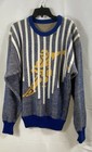 Vintage 90s Polo Player Graphic Crewneck Sweater Blue White Striped Size L — photo 1