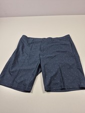 TravisMathew Shorts Mens 42 Blue Polka Dot Chino Golf Stretch 10" Inseam Casual
