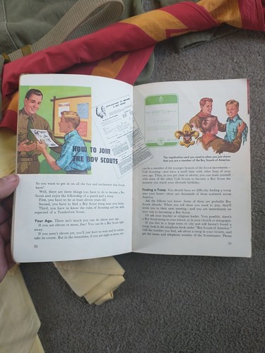 VTG 50s 60s Boy Scouts Of America Uniform Hat & BSA Handbook BUNDLE Kit Carson - Picture 13 of 23