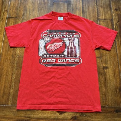 Vintage Detroit Red Wings Shirt Mens Large Red NHL Hockey Stanley