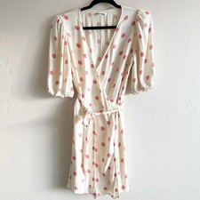 Reformation Olince Polka Dot Wrap Mini Dress size large