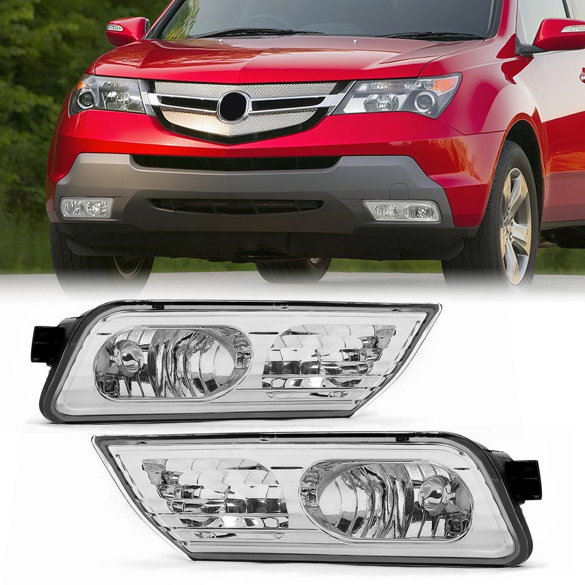 Pair Bumper Fog Light Driving Lamp Assemblies For 2007 2008 2009