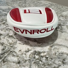 Evnroll White Red Mallet Putter Headcover. Head Cover. Magnetic Closure.