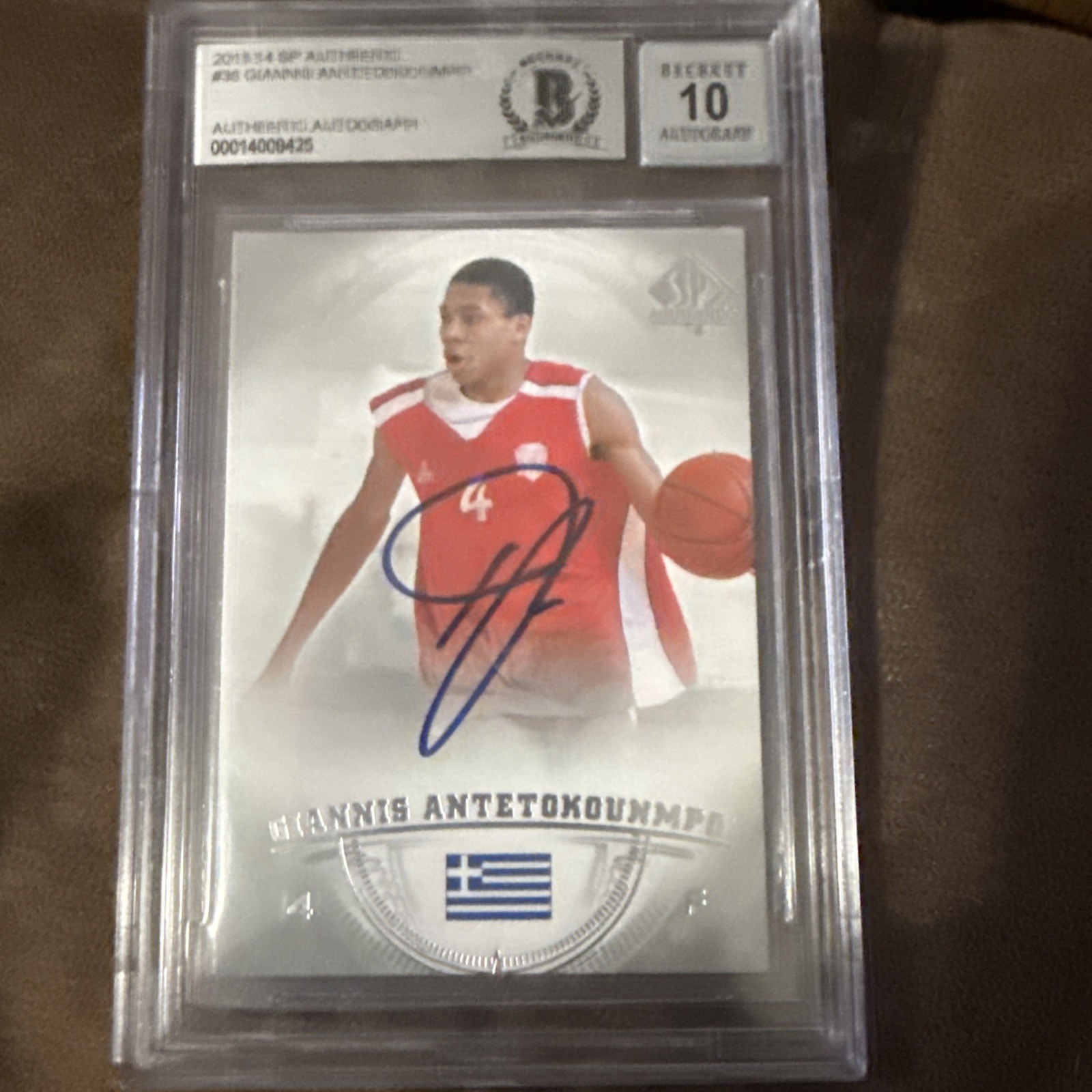2013-14 SP Authentic #36 Giannis Antetokounmpo RC Auto BGS 10 On Signature
