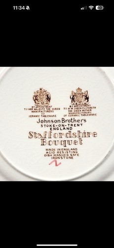 7 Johnson Brothers England Staffordshire Bouquet Bread Dessert Plates 6 1/4” - Picture 8 of 9