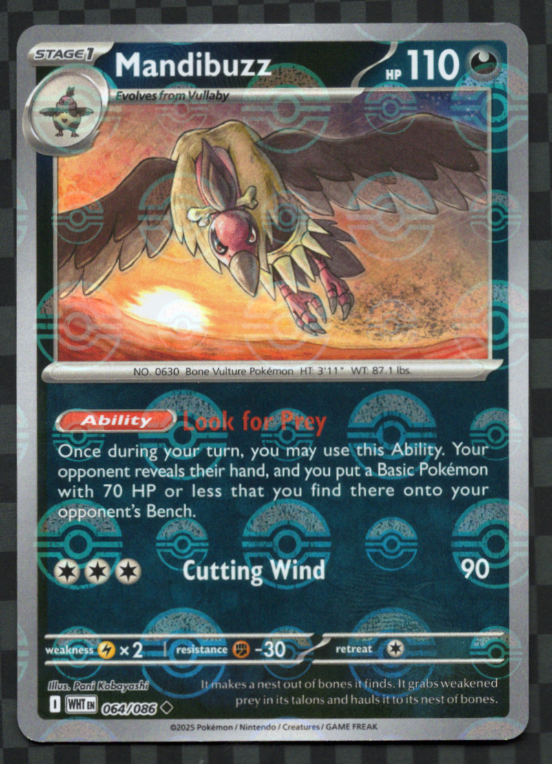 Mandibuzz [Poke Ball] #64/086 Pokemon TCG English NM White Flare