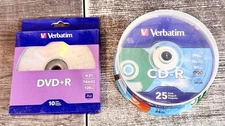 25-Pak Verbatim VIBRANT COLOR SURFACE 52X 80-Min CD-R's Verbatim 98433 & DVD + R