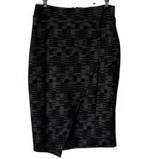 Anthropologie Maeve Bobbie Pencil Skirt Sz Sm Asymmetrical Textured Geometric