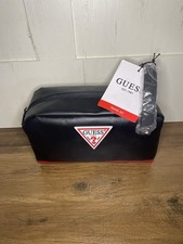 Guess Travel Bag Black Red with Handle 9x3x5 Toiletries Case  NEW WITH TAGS