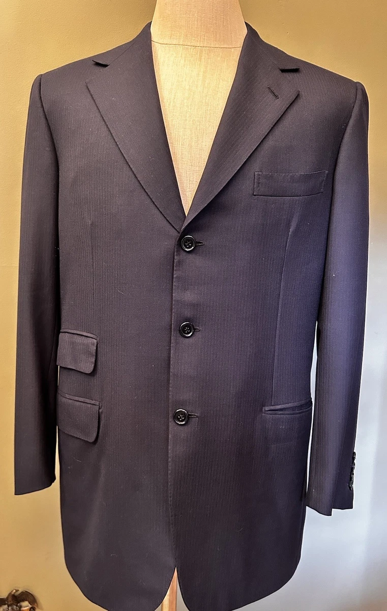 Manteau De Sport Brioni Taille 42R - Laine Noire - Italie - Excellent état Vintage