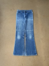 Vintage 70 s Levi s 646 Orange Tab Bellbottom Flare Faded Denim Jeans Size 31x31