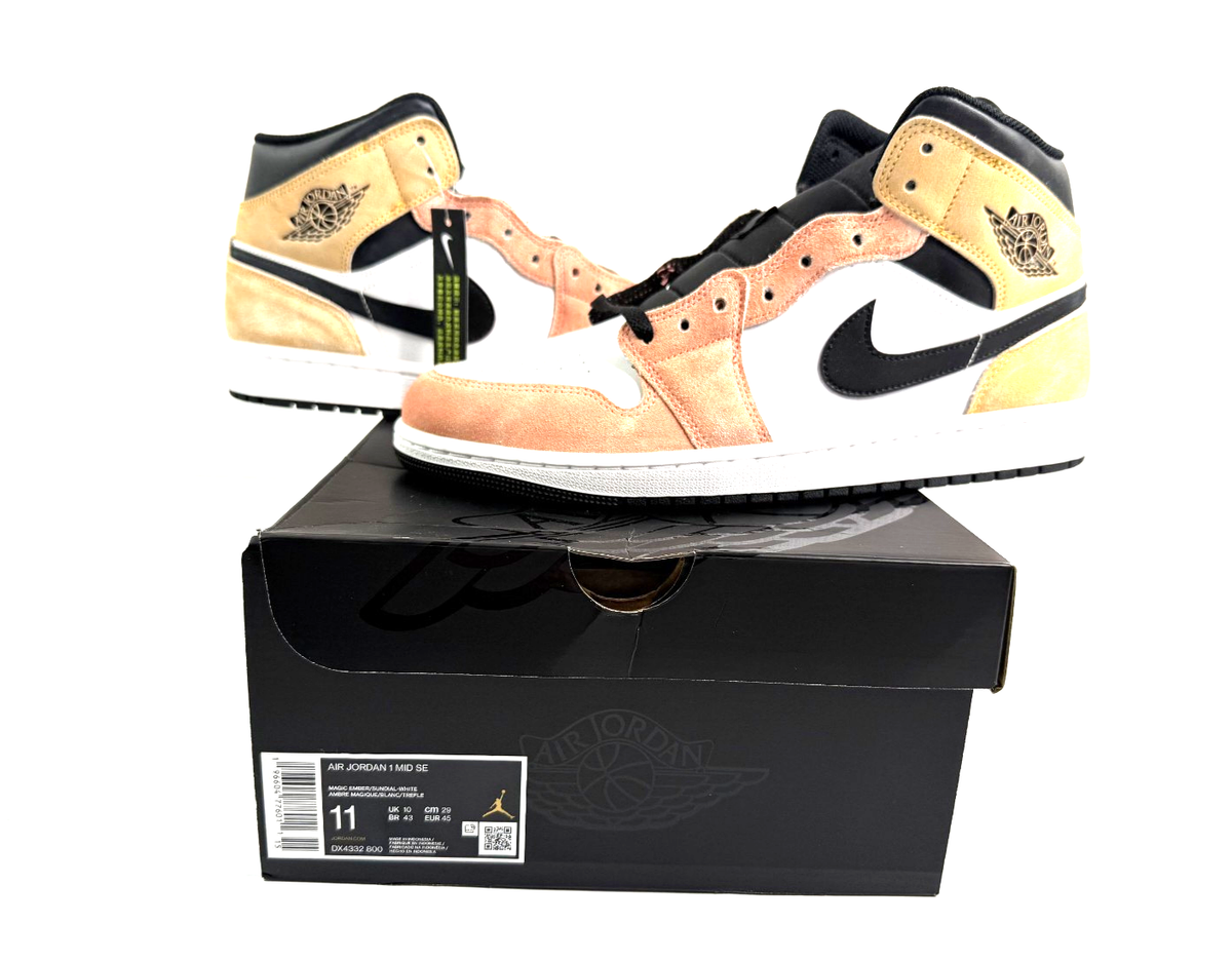 Nike Air Jordan 1 Mid SE Shoes Magic Ember Sundial White Men