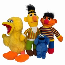 Set of Four Vintage Sesame Street Plush Characters Playschool