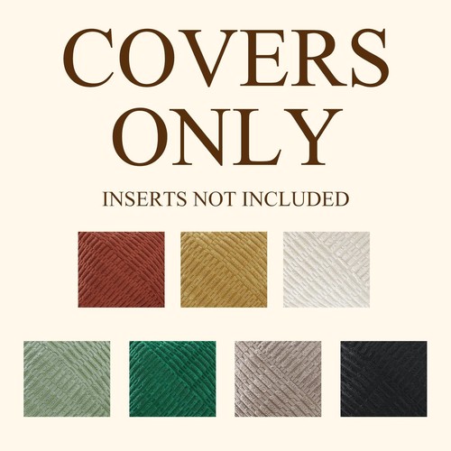 Decorative Khaki Throw Pillow Covers 18x18 Set of 2 with Splicing, Boho Soft ... - Picture 6 of 9