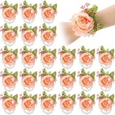 Wedding Rose Wrist Corsage Wristlet Band for Bridal Bridesmaid Women Flowers ...