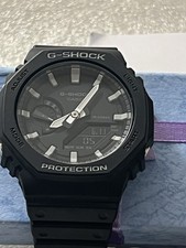 Original Casio G- Shock GA-2100 5611 Black out case dial band grey hands