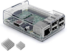 Raspberry Pi 3B Case - Transparent with Heatsink - Access to All Ports