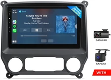 CAM+DVR+ Android 14 10.1" IPS Car Stereo GPS WiFi For Chevy Silverado 2014-2018