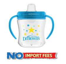 Dr. Brown's Milestones Soft Spout Sippy Cup with Handles, Blue Star, BPA-Free, 6