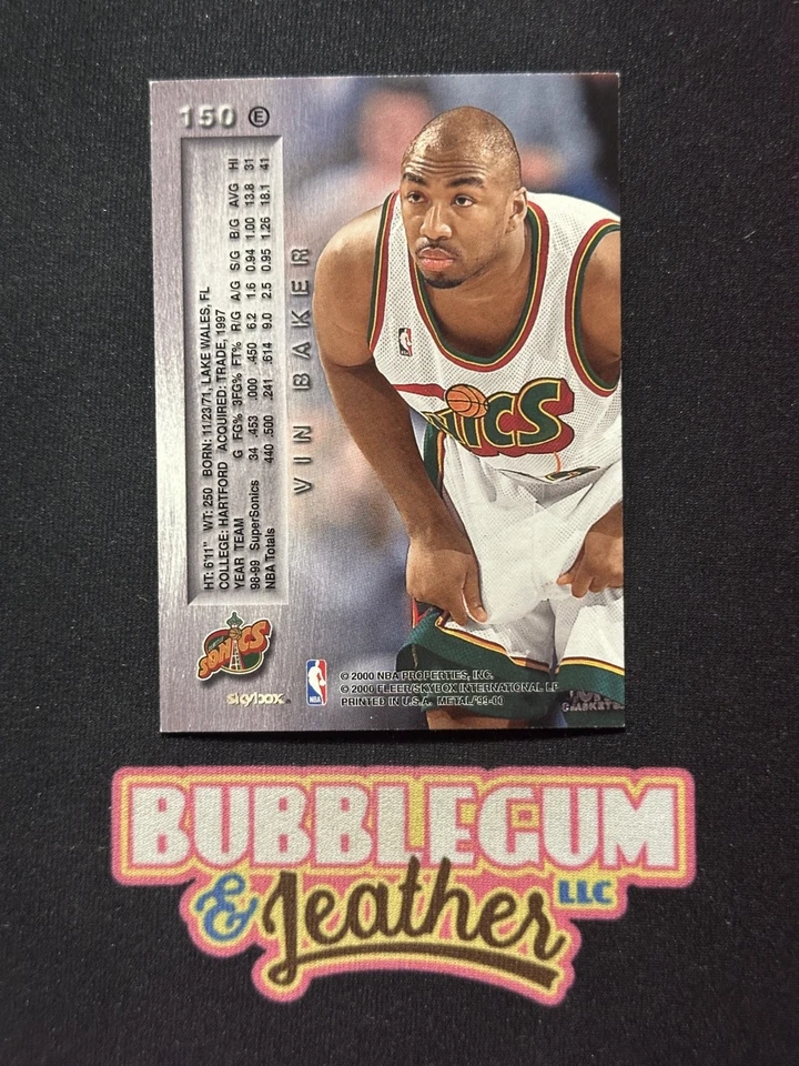 1999-00 Skybox Metal Emerald Vin Baker #150 - Image 2 of 2