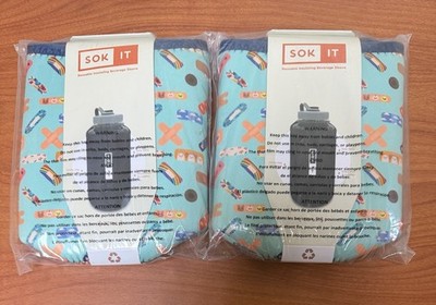 Pair Of Sok-it Happy Healers Bottle Sleeves/ Nalgene 32 Oz - Wide &-Narrow Mouth