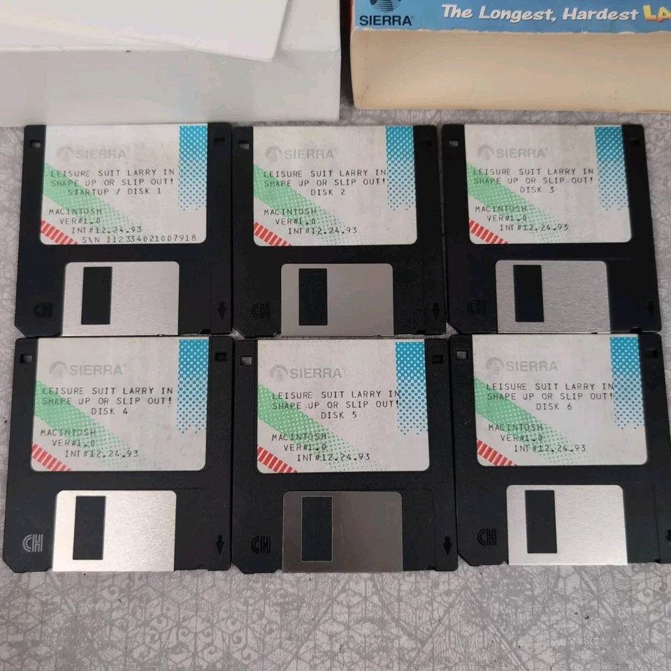Leisure Suit Larry 6 Shape Up or Slip Out Macintosh Color 1993 Sierra 3.5" CIB - Image 3 of 4