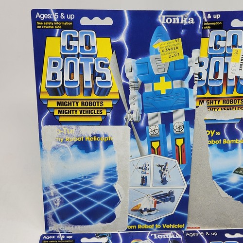4 VINTAGE 1985 TONKA GO BOTS MIGHTY ROBOTS CARD BACKS NO BUBBLE OR FIGURE - Picture 2 of 9