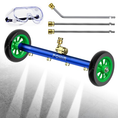 POHIR 16'' Pressure Washer Undercarriage Cleaner 4800 PSI Under Car Washer Broom