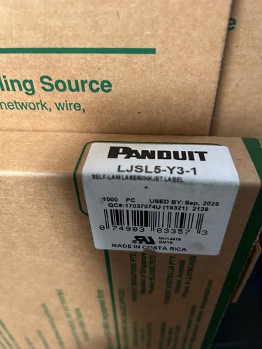 Panduit LJSL5-Y3-1 Self-Laminating Wire Labels - 1000 labels/box - 2 new, 1 used - Picture 3 of 4