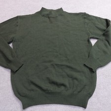 John Ownbey Sweater 2XL Green Mock Neck 100% Wool NEW