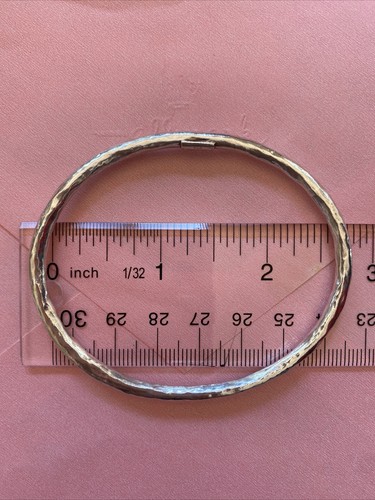 Ippolita Bracelet Silver Collection 925 Sterling Silver Hammered Bangle - Picture 6 of 11