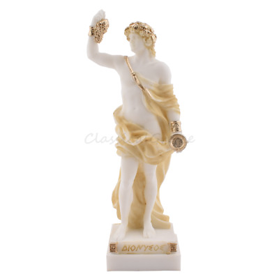 Statue Altgriechischer Gott Dionysos Alabaster 6,5'' - 16,5cm Marmorguss Bacchus