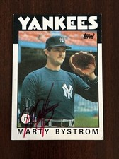 1986 Topps #723 Marty Bystrom Signed Red Autograph AUTO New York Yankees