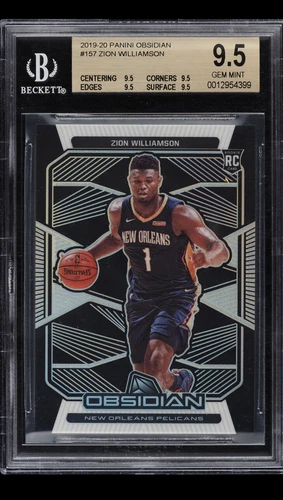 2019-20 Zion Williamson BGS 9.5 Gem Mint+ Panini Obsidian Silver Rc #157