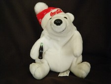 Coca-Cola Coke Red White Snow Cap Polar Bear Bean Bag Stuffed Animal Plush 1997
