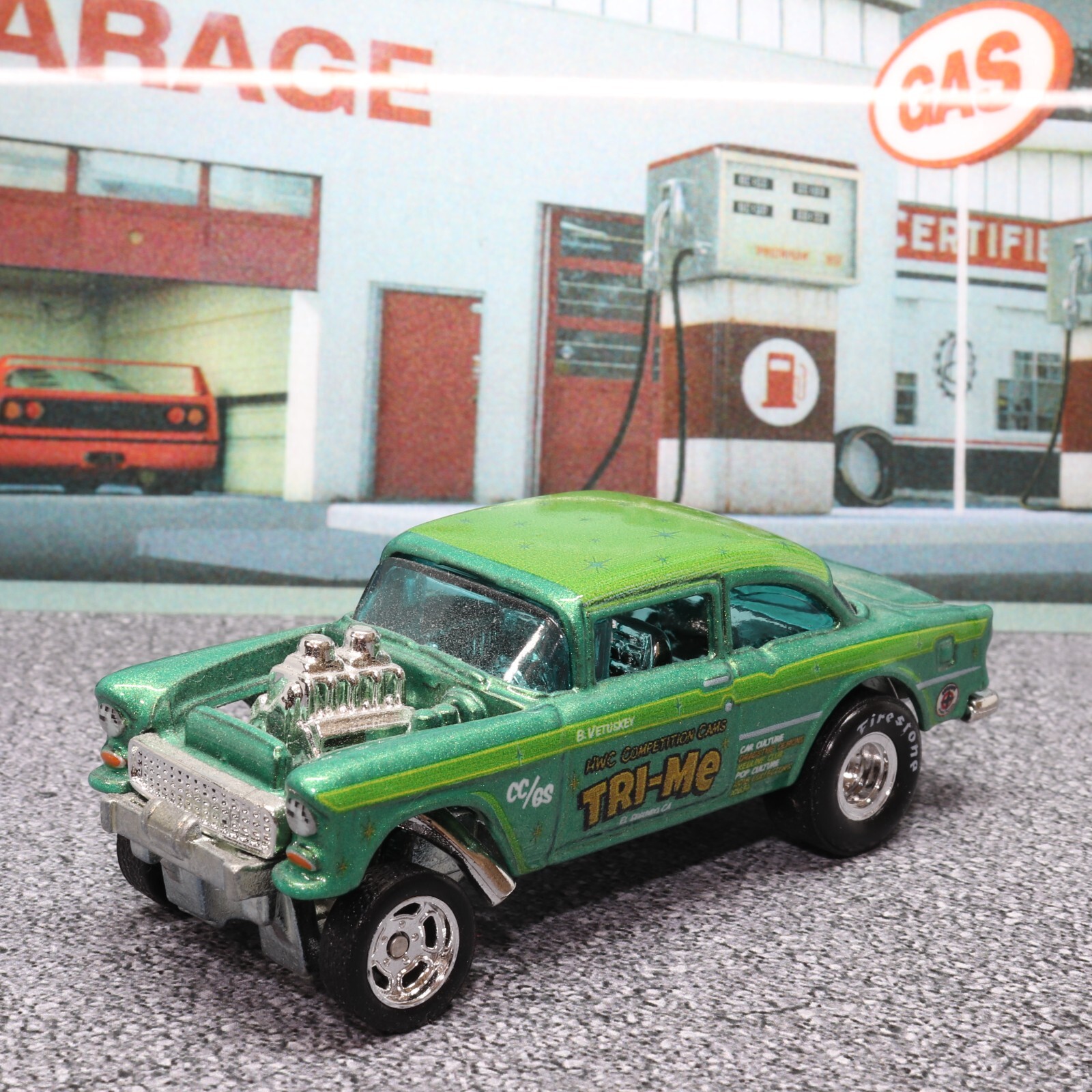 Hot Wheels Car Culture Drag Strip Demons 1 Chevy Bel Air Gasser 164