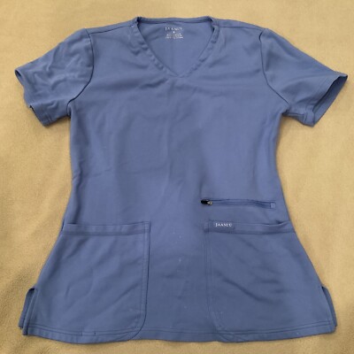 Jaanuu scrub top small womens ceil blue flaw | eBay