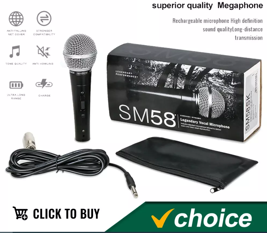 For Shure SM58 Dynamic Vocal Microphone Wired Mic with On/Off Switch