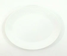 White Oval Platter or Plate 13" Rasied Floral Design by Steelite International 