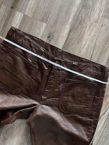 Vintage 70s Lee bell bottom leather faux pants - Picture 9 of 10