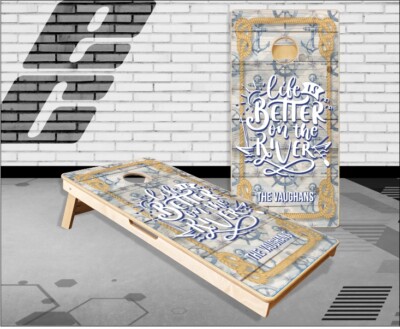 Life Is Better River Nautical Cornhole Boards Bean Bag Toss Game
